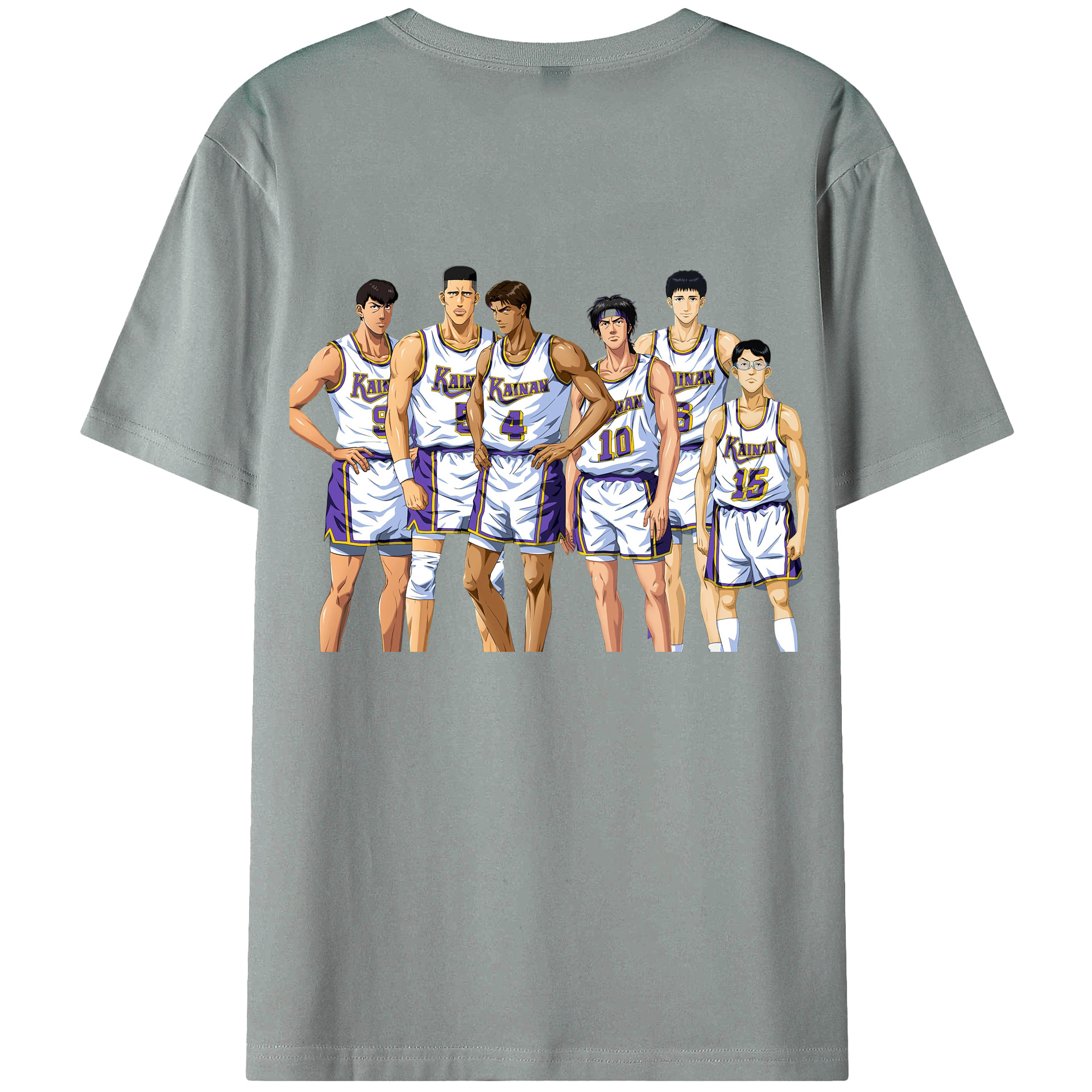 （画像用） SLAM DUNK／スラムダンク 綿100％ メンズ半袖Tシャツ（バックプリント） 通気性